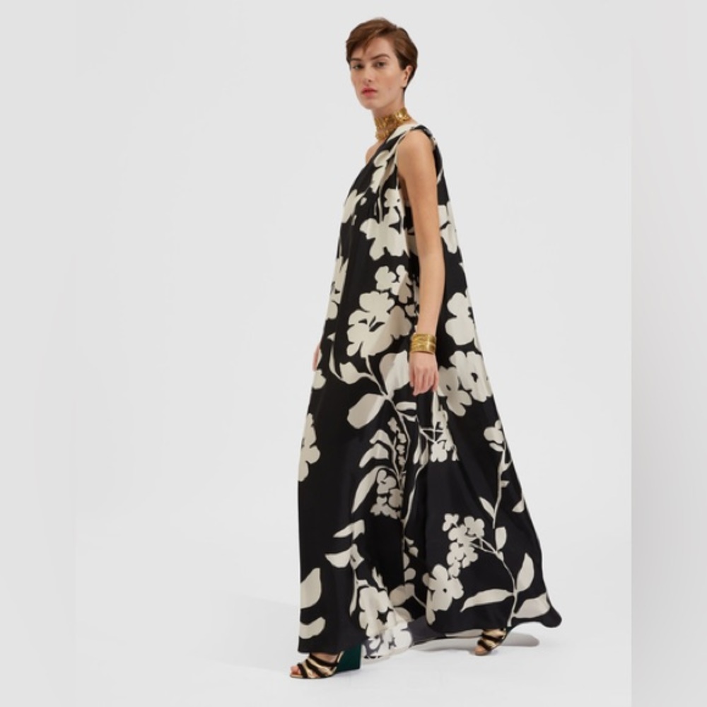 La Double J Roy Dress | Winter Jasmine in Twill Silk (Small)
